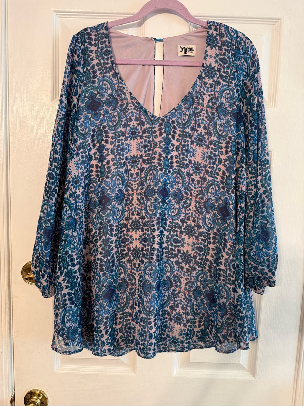 Show Me Your MuMu Blue Floral V-Neck Tunic
